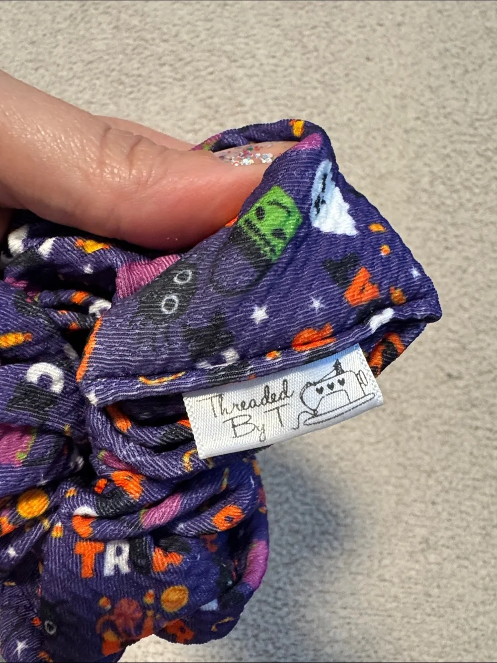 Kids Halloween Scrunchie Set - Pink & Purple xl puffy ghosts